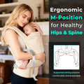 Baby Carrier Newborn to Toddler - Soft Structured Carrier with Hip Healthy Design, 3 Carry Positions Options, Ergonomic Backpack Design with Lumbar Support (7-35Lbs) Ivory