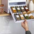 SpicestackÂ® Adjustable Spice Rack Organizer, Pull-Down 24-Bottle Seasonings and Spices Holder for Kitchen Cabinet and Pantry Organization with 104 Included Labels | Adjustable