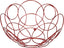 round Fruit Basket, Decorative Kitchen Counter Bowl, 10 3/8-Inch Diameter, Red Color