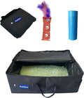 Travel Cat Litter Box, Leak-Proof Portable Litter Box, Collapsible Toilet Tray Carrier for Small Medium Cats (Black+Litter Box Liners, Medium)