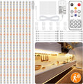 10 PCS under Cabinet Lights Kit, Motion Sensor LED Strip Lights with Remote, Dimmable and Timer Warm White Counter Lights for Kitchen Cabinets, Cupboards, Closets, Stairs, Shelf, Desk, and Bed