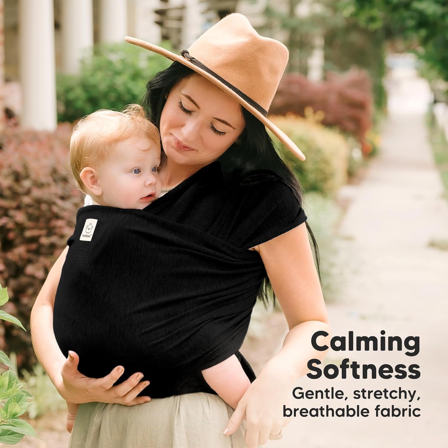 Baby Wrap Carrier - All in 1 Original Baby Carrier Newborn to Toddler Sling, Easy to Wear, Hands Free Bonding, Lightweight, Breathable Infant Wraps (Trendy Black)