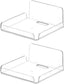 2 Pack Clear Acrylic Floating Shelves, Wall Mounted, No Drill, Space Saving, Transparent, Secure Mounting, Easy Installation, Cable Management, Bathroom Office Home
