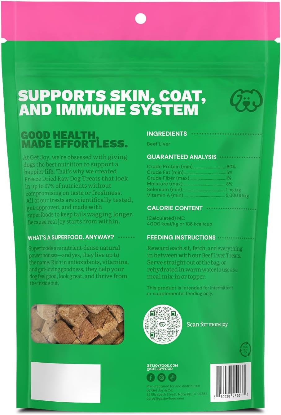 Freeze Dried 100% Beef Liver Dog Treats, 4Oz | Single Ingredient Organ Meat, High Protein Raw Dog Food Topper, Snack & Training Rewards | Grain Free, Gluten Free, Filler Free