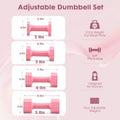 Adjustable Dumbbell Set, 4 in 1 Free Weights Dumbbells Set for Women, Weights for Women at Home, 2Lb 3Lb 4Lb 5Lb with TPU Soft Rubber Handle for Home Gym Exercise Training