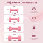 Adjustable Dumbbell Set, 4 in 1 Free Weights Dumbbells Set for Women, Weights for Women at Home, 2Lb 3Lb 4Lb 5Lb with TPU Soft Rubber Handle for Home Gym Exercise Training