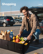 Trunk Organizer - Car Organizer, Foldable Trunk Organizer for Suvs & Sedans, Sturdy Car Organization for Car Accessories, Tools, Sundries, Black, 2 Compartments, 21.3"×12.6"×10.6"