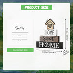 Smile 4 Pcs Farmhouse Wooden Tabletop Decor Home Tiered Tray Decoration, Rustic Retro Neutral Wood House-Shaped Block Sign, Centerpiece Suitable for Home Shelves Fireplace Mantels