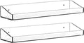 2 Pack Clear Shower Shelves for Tile Walls,Adhesive Acrylic Bathroom Shelves Organizer and Storage,No Drill Acrylic Shower Wall Caddy & Shelf,Floating Shelves for Makeup,Perfume,Shampoo Holder