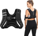 Weighted Vest, 6Lb/8Lb/12Lb/16Lb/20Lb/25Lb/30Lb Weight Vest with Reflective Stripe for Workout, Strength Training, Running, Fitness, Muscle Building, Weight Loss, Weightlifting