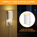 LED Night Light Plug into Wall with Motion Sensor & Dusk to Dawn Sensor, Soft White 3000K, 1-100LM Adjustable Brightness, Nightlights for Bathroom, Hallways, Bedroom, Stairway, 2 Pack