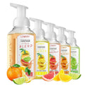 Foaming Hand Soap Pump - 5-PK - Moisturizing Hand Soap Foam with Aloe Vera & Essential Oils - Alcohol-Free Hand Wash in Citrus Blend, Lemon, Orange, Lime, Grapefruit Fragrances for Kitchen & Bathroom