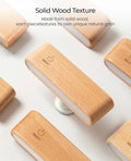 Wood LED Wall Sconce, Magnetic 360Â° Rotatable Wall Mounted Night Light & Reading Light, Small Rechargeable Battery Powered Bedside Wall Lamp for Bedroom, Living Room, Beech Wood