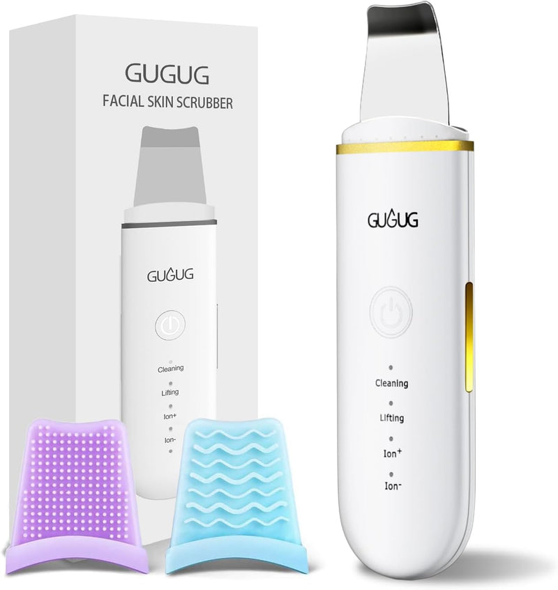 Skin Scrubber Face Spatula Skin Spatula Pore Cleaner Blackhead Remover Tools for Facial Deep Cleansing-4 Modes -White