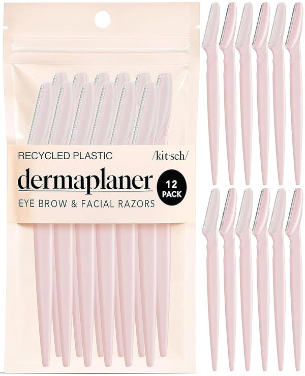 Dermaplane Razor for Women Face â€“ Face Razors for Women & Men, Eyebrow Trimmer & Face Shaver â€“ Exfoliating Facial Razor & Skin Care Tool for Smoother Skin - Blush, 12 Pcs