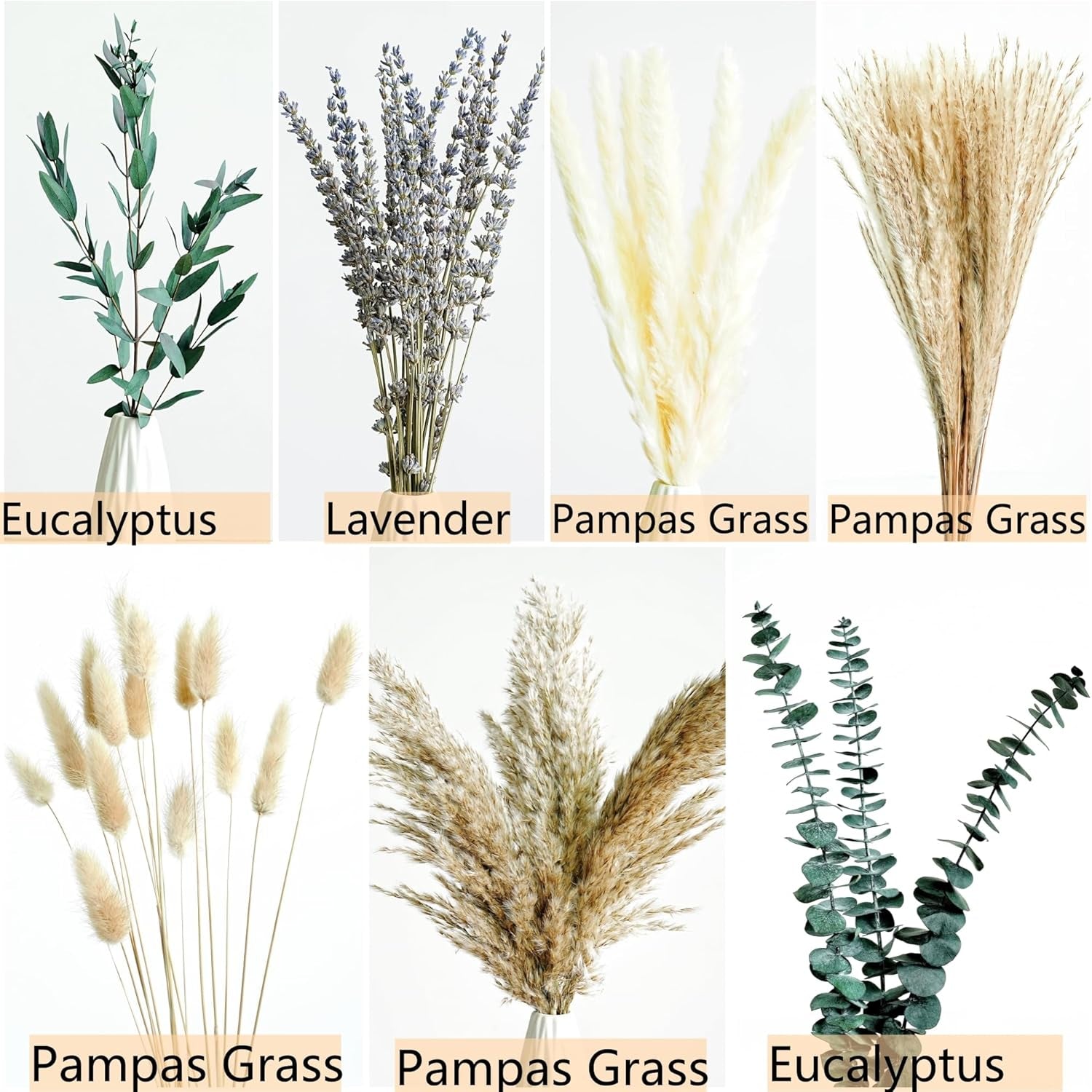 Green Pampas Grass Boho Bouquet â€“ Exquisite Lavender and Eucalyptus Dried Flower Arrangements for Western Boho Decor â€“ Rustic Flowers for Your Bohemian Home, Bedroom, and Wedding Table DÃ©cor