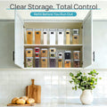 Airtight Food Storage Containers with Lids,  24 Pcs Plastic Kitchen and Pantry Organization Canisters for Cereal, Dry Food, Flour and Sugar, BPA Free, Includes 24 Labelsï¼ŒBlack