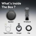 Portable Bluetooth Speakers Wireless Mini Speaker with Enhanced Bass, HD Sound, Wearable Speaker with Microphone, 9.5H Playtime, IPX6 Waterproof for Sports, Outdoor Travel(Gray)