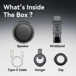 Portable Bluetooth Speakers Wireless Mini Speaker with Enhanced Bass, HD Sound, Wearable Speaker with Microphone, 9.5H Playtime, IPX6 Waterproof for Sports, Outdoor Travel(Gray)