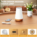Rechargeable LED Night Light, Touch & Remote Control Bedside Lamp with 13 Colors, 5 Brightness Levels, Portable Table Lamp for Kids Baby Nursery, Bedroom, Bathroom, Camping, Light Brown