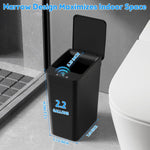 Bathroom Trash Can with Lid,  2 Pack 2.2 Gallon Automatic Touchless Garbage Can, Small Motion Sensor Smart Trash Can, Slim Waterproof Trash Bin for Bedroom, Bathroom, Office, Living Room (Black)