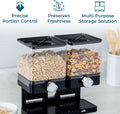 Compact Dry Food Dispenser, Dual Control, Black/Chrome