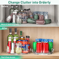 2 Pack 9.5" Lazy Susan Organizer, Lazy Susan Turntable for Cabinet, Spice Organization for Cabinet, Refrigerator, Pantry, Closet, Countertop, Non-Skid Turntable Organizer, Clear