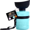 GORILLA GRIP Dog Water Bottle, Portable Water Bowl Dispenser for Dogs, 20 Oz Leak Proof Pet Travel Squeeze Bottles Food Grade Silicone, Pet Stocking to Go Puppy Essentials, Turquoise