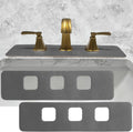 Faucet Mat Bathroom Sink 3-Square-Hole :  Diatomite Rubber Bathroom Sink Splash Guard 3 Square Hole 2 Pack (Dark Gray)