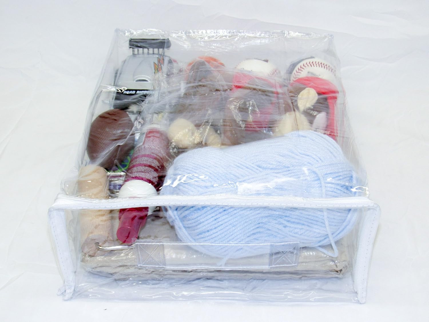 8-Pack Heavy Duty Vinyl Zippered Closet Square Storage Bags (Clear) for Sweaters, Sheets, Arts & Crafts, Toys and Much More! (12" X 15" X 5") 3.9 Gallon