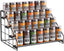 Spice Rack Organizer for Cabinet, 4 Tiered Spice Rack Organizer, Tiered Adjustable Spice Shelf for Kitchen Countertop Organization, Bright Black
