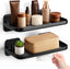 2Pc Wall Mounted Floating Shelf, Self Adhesive Small Shelf, No Drill Shelves for Wall, Floating Shelves Damage-Free Expand Walls Space for Living Room Kitchen Bathroom (Black)