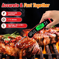 Meat Thermometer Digital, Instant Read Meat Thermometer with Backlight & Magnet for Kitchen, Beef, Grill, Turkey,Ip67 Waterproof Cooking Thermometer