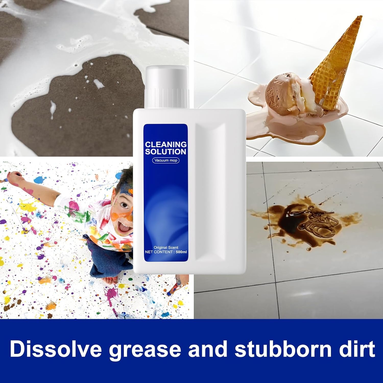 Floor Cleaning Solution Original Scent Compatible with Dreame Cleaning Solution, Residue & Streak Free, Suitable for All Robot Vacuum Cleaners and Wireless Wet Dry Dual-Use Vacuum Cleaners