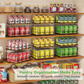 360Â° Rotating Can Rack Organizer for Pantry, 2-Tier Lazy Susan Can Organizer Holds up to 26 Soda Cans, Metal Wire & Wood Shelf with Turntable Storage for Kitchen Cabinet, Pantry & Countertop