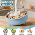 Baby Bowls with Suction, Stainless Steel Toddler Bowl with Removable Silicone Sleeve, Non-Slip Child Food Bowl with Silicone Suction, Unbreakable Kids Bowls for Feeding, Blue+Green+Grey, 3 Pack