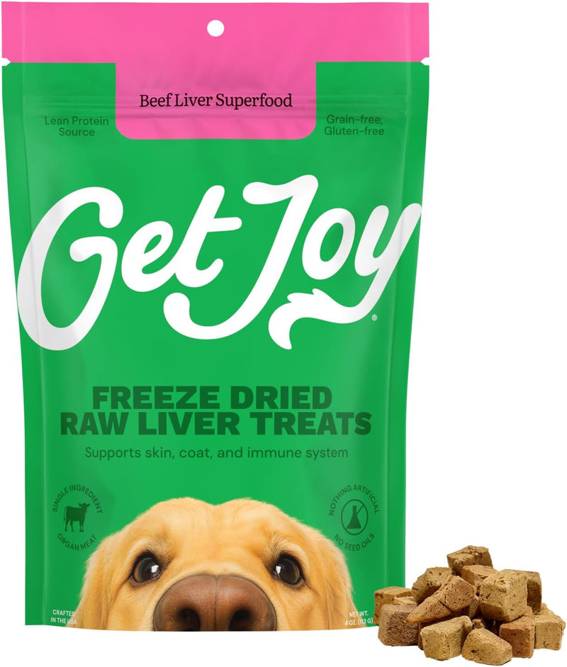 Freeze Dried 100% Beef Liver Dog Treats, 4Oz | Single Ingredient Organ Meat, High Protein Raw Dog Food Topper, Snack & Training Rewards | Grain Free, Gluten Free, Filler Free
