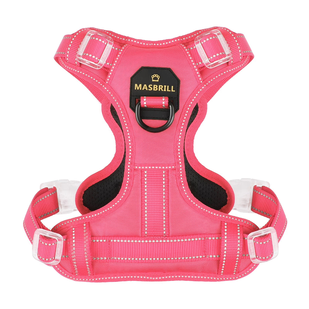 Reflective Dog Harness No Pull Dog Vest Harness with Handle,No Choke Adjustable Soft Padded Pet Vest for Small Dogs,Pink Dog Galters