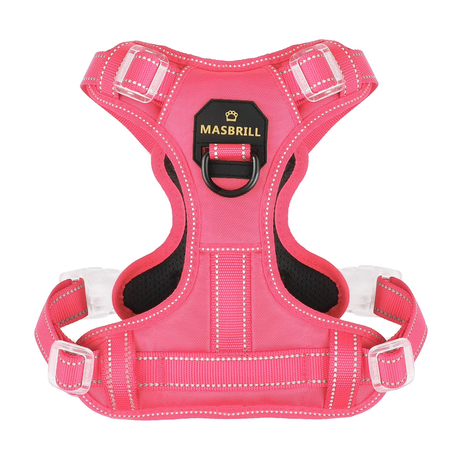 Reflective Dog Harness No Pull Dog Vest Harness with Handle,No Choke Adjustable Soft Padded Pet Vest for Small Dogs,Pink Dog Galters