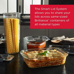 Brilliance Glass Food Storage Containers, 3.2 Cup, Set of 4, Bpa-Free, Leak-Proof, Clear