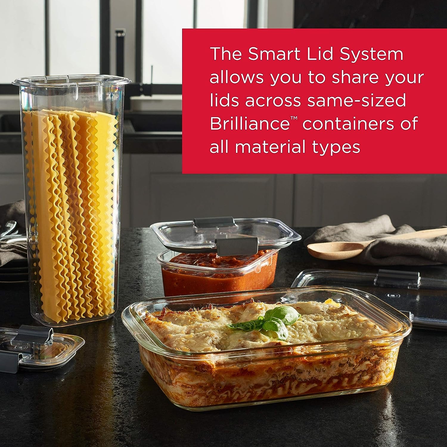 Brilliance Glass Food Storage Containers, 3.2 Cup, Set of 4, Bpa-Free, Leak-Proof, Clear