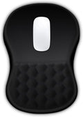 Ergonomic Mouse Pad Wrist Support with Massage Design, Wrist Rest Pain Relief Mousepad with Memory Foam&Non-Slip PU Base, Mouse Pads for Wireless Mouse & Desk (12X8 Inch,Black)