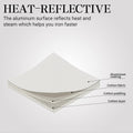 Ironing Board Cover and Pad | 100% Cotton Cover with Padding Standard Size with Aluminum Coating | Heat-Reflective Ironing Board with Elastic Edges Set | 54"X15" Grey