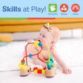 First Bead Maze - Wooden Educational Baby Toy with Suction Cups, for Floor, High Chair or Toddler Table, Toddler Toys for Girls & Boys Ages 1+