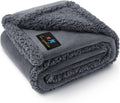 Waterproof Pet Blanket, Liquid Pee Proof Dog Blanket for Sofa Bed Couch, Reversible Sherpa Fleece Furniture Protector Cover for Small Medium Large Dogs Cats, Dark Gray Smallï¼ˆ40" X 28"ï¼‰