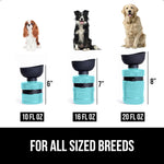 GORILLA GRIP Dog Water Bottle, Portable Water Bowl Dispenser for Dogs, 20 Oz Leak Proof Pet Travel Squeeze Bottles Food Grade Silicone, Pet Stocking to Go Puppy Essentials, Turquoise