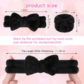 Makeup Headbands, 1Pcs Black Spa Headband Fluffy Bow Tie Headband Microfiber Face, and 2Pcs Wrist Spa Wash Band Absorbent Wristbands, for Washing Face Skin Care