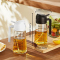 16Oz/470Ml Glass Olive Oil Sprayer for Cooking – 2 in 1 Olive Oil Dispenser Bottle for Kitchen Gadgets and Air Fryer Accessories, Salad, BBQ - Black