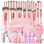70Pcs Pink Makeup Brushes Set Professional Makeup Kit Multi-Functional Makeup Tool Set with Case Facial Makeup Accessories, Foundation Makeup Brush Kit Eye and Face Make up Brushes & Tools