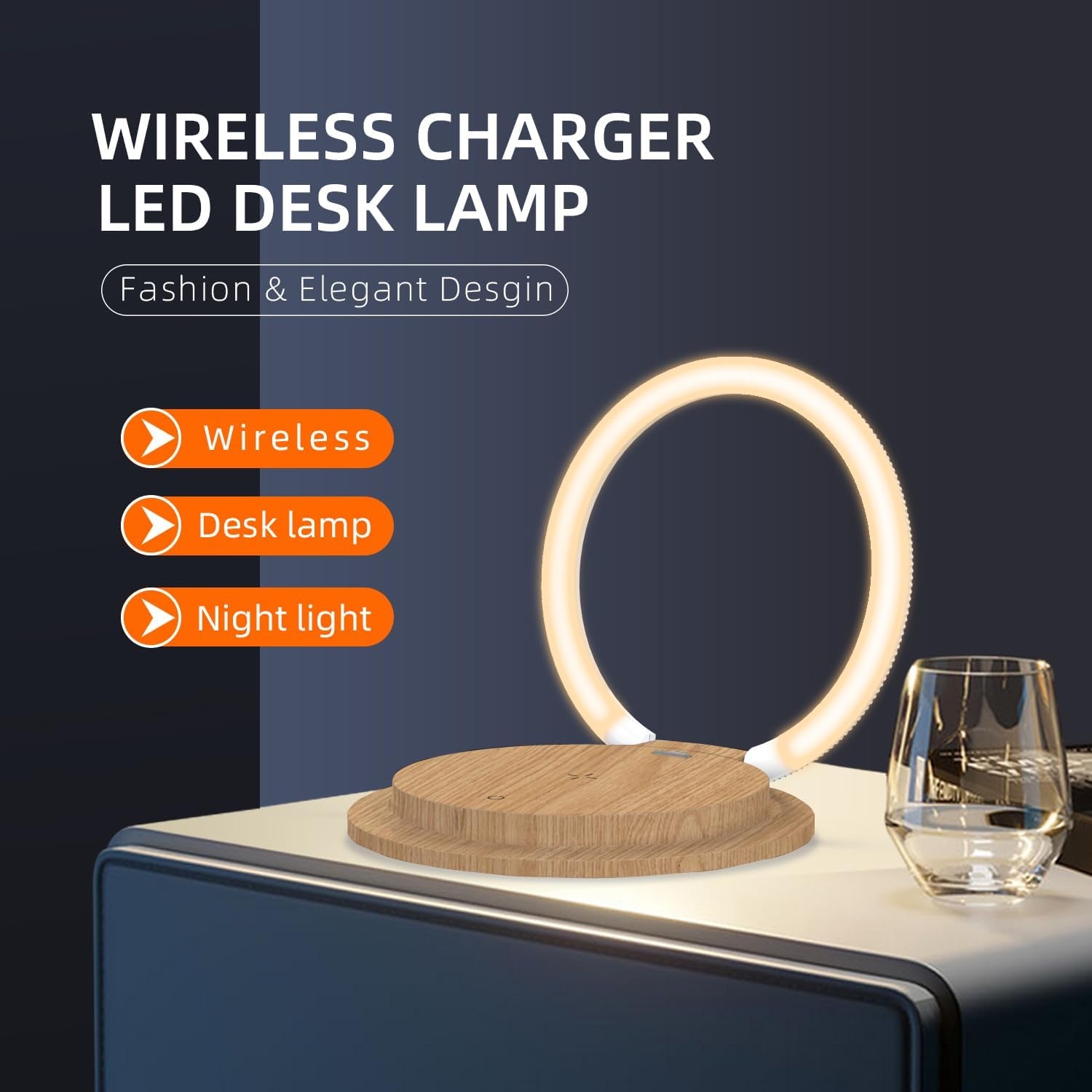 LED Table Lamp with Charging Solution - Adjustable Bedside Desk Lamp with Touch Control, 3 Brightness Levels, Eye-Caring Reading Night Light for Bedroom, Living Room, Home & Office